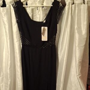 NAHNA Elegant Black Dress with Sheer Accents 10 💙💙💙💙